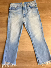 MOTHER Insider Crop Step Fray Jeans Sz 34 “Limited Edition” Wash Frayed Hem EUC picture