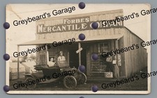 RPPC Forbes Mercantile Co Big Sign PRAGUE? OK Oklahoma Real Photo Postcard picture