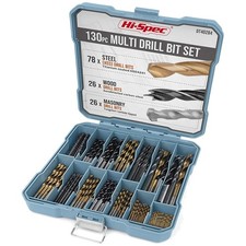 Hi-spec 130pc Drill Bit Set w/ Portable Case - Titanium picture
