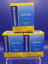3 Pack Preparation H Hemorrhoid Suppositories 12ct Itching Discomfort Exp 09/27 picture