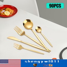 90pcs/Set Tableware Stainless Steel Flatware Utensil Kitchen Spoon Fork Cutlery picture