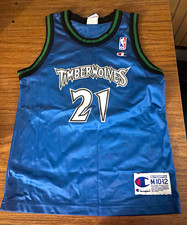Champion Kevin Garnett #21 Minnesota Timberwolves NBA Jersey Blue M 10-12 picture