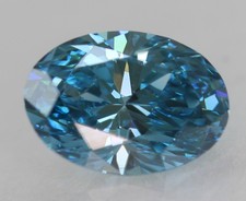Cert 0.71 Carat Fancy Vivid Blue VVS1 Oval Natural Enhanced Diamond 6.79x4.88mm picture
