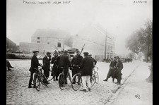 Photo:Diest Belgium 1910s Men in Uniform with Bicycles Proving Identity picture