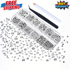 2000pcs Flat Back Gems Rhinestones 6 Sizes (1.5-6 Mm) Round Crystal Rhinestone picture