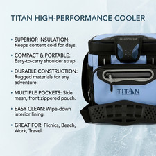 Titan by Arctic Zone 9 Can Zipperless Soft Cooler Rainwash Blue picture