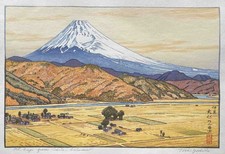 Toshi Yoshida Mt Fuji from Ohito Autumn 1962 Japanese Woodblock Print picture