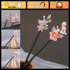2 Pcs Chinese Style Wooden Hair Sticks with Tassel, Retro Floral Hairpins for Lo picture