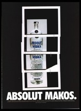 1999 Absolut Makos Vodka Bottle art-Vintage print ad / mini poster- picture