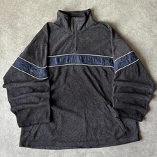 Vintage Faded Glory Mens Grey Quarter Zip Sweatshirt Y2K Fleece Pullover Large picture