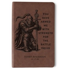 Personalized KJV Single-Column Bible, Knight Warrior Design, Engraved Name picture