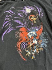 Vintage Y2K 2000’s Magneto Marvel Comics X Men Rare Black T Shirt Mad Engine picture