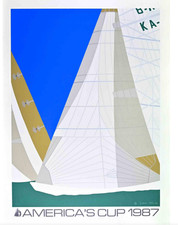 America’s Cup Freemantle 1987 Screenprint Franco Costa, Unframed, EUC picture
