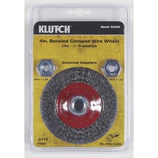 Klutch 4in. Beveled Crimped Fine Wire Wheel picture