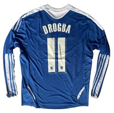 DIDIER DROGBA Rare Hand Signed Chelsea 06/07 Retro Home CL Long Sleeve Shirt COA picture