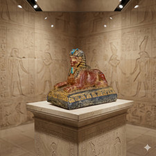Ancient Egyptian Sphinx Monument Guardian Stone Figure, Relic picture
