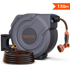 NEOTEC Retractable Garden Hose Reel 130FT Wall Mounted Garden Hose Reel picture