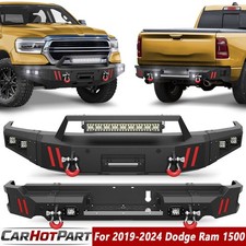 Front or Rear Bumper For Dodge Ram 1500 2019-2024 With Winch Plate LED Lights picture
