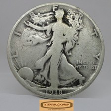 1918-S Walking Liberty Half Dollar, 90% Silver - #C63265NQ picture