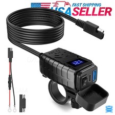 QC 3.0 Motorcycle Dual USB Phone GPS Super Fast Charger Adapter LED Waterproof picture