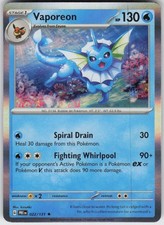 Holo Vaporeon 022/131 Rare Prismatic Evolutions Near Mint picture