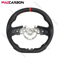 Full Leather Sport Steering Wheel Red Ring Fit 2017-2024 NISSAN GT-R GTR R35 picture