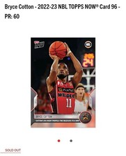 RARE BRYCE COTTON 2022-23 Topps Now NBL #96 PERTH WILDCATS PRINT RUN /60 picture