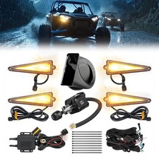 UTV Turn Signal Light Kit Triangle Street Legal Blinker w/ Toggle Column Switch picture