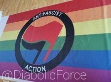 Antifascist Action LGBT 3x5Ft Large Flag Queer Gender Antifa LGBTQI Feminist  picture