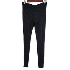 Leith Anthropologie Pin Striped Skinny Black office pants Size Medium Waist 30