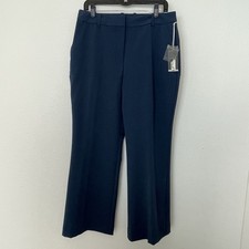 WORTHINGTON 10 P Women CURVY FIT Trouser Blue DRESS PANTS high rise Wrinkle Free picture