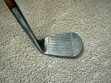 Antique Vintage Hickory Wood Shaft Burke Golf Co. 8 Niblick Lefty picture