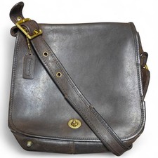 Vtg 70s Coach Stewardess Bag 9525 NYC Brown Leather Crossbody 158-9416 USA Brass picture