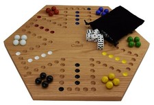 Solid Oak Wood Double Sided  Marbles Board Game Hand Painted 20 inch picture