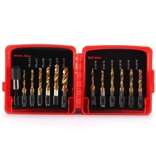 Titanium Combination Drill Tap Bit Set 13PCS for SAE and Metric Tap Bits Kit picture