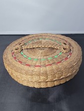 Signed Mary Gabriel 1992 Passamaquoddy Wabanaki Sweetgrass Ash Lidded Basket 11