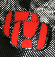 Genuine Carbon Fiber Honda Front Rear H Badge Emblem Set Handmade Civic Accord picture