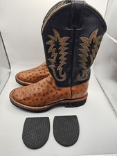 Justin Boots Mens 6.5 B Ostrich Leather Western Tekno Crepe Sole Style 5014 USA picture