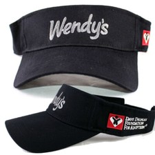 New Wendy's Dave Thomas Foundation Restaurant Black Uniform Visor Cap Hat wendys picture