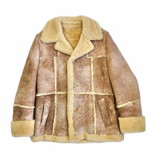 Vintage 60's Sheepskin Fur Rancher Coat Shearling Marlboro Medium picture