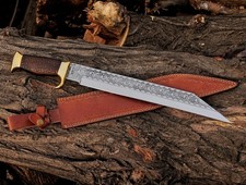 Handmade Carbon Steel Hunting Viking Seax Knife Survival Knife W/Sheath picture