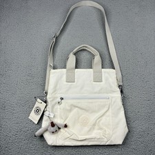 Kipling Eleva White Alabaster Tonal Nylon Convertible Crossbody Shoulder Bag NWT picture