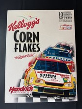 1997 Jeff Gordon Terry Labonte Kellogg's Corn Flakes NASCAR Cereal Box Hendrick picture