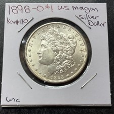 1898 O $1 UNITED STATES GENUINE MORGAN 90% SILVER DOLLAR KM#110 UNCIRCULATED picture