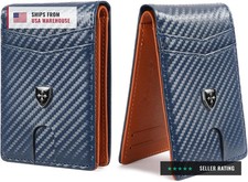 Mens Wallet Leather Credit Card Holder Slim Bifold RFID Blocking Front Pockets M picture