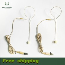 2x Beige Single Earhook Headset mini XLR Microphone for Shure Wireless-TA4F 4pin picture