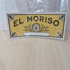 Vintage El Moriso Cigar Box Label Yellow Gold Embossed Lithograph Ephemera Art picture