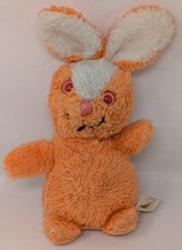 Vintage Russ Berrie Bunny Rabbit Plush 1970s 1977 Turnip Orange Pink Eyes 70s picture
