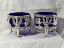 PAIR OF SILVER SALTS (800). - GERMANY - GREEK REVIVAL - CIRCA : 1880s picture