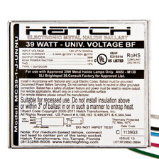 39W 5 Pack HATCH Electronic Metal Halide Ballast Universal Voltage MC39-1-J-UNNU picture